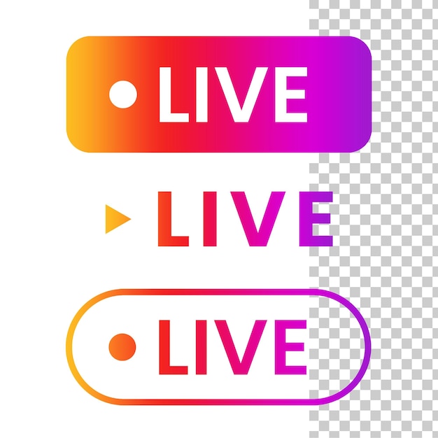 icône en direct pour les médias sociaux en direct