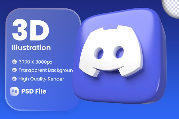 PSD Ícone discord 3d