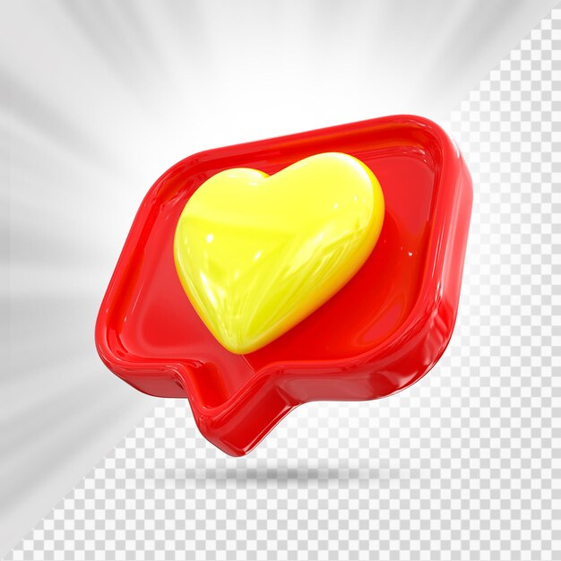 PSD Ícone do amor do coração 3d