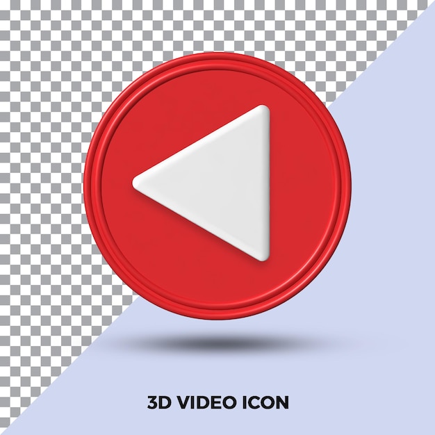 PSD Ícone do botão de reprodução 3d isolado