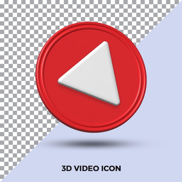 PSD Ícone do botão de reprodução 3d isolado