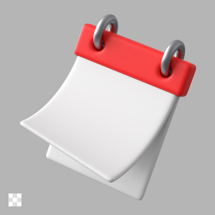 PSD ícone do calendário 3d