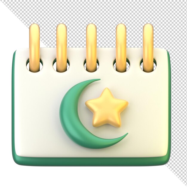 PSD Ícone do calendário do ramadão 3d