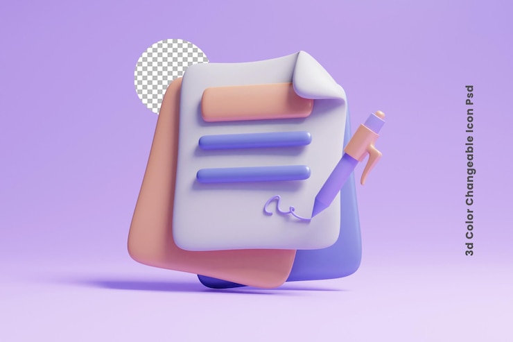 PSD ícone do conceito de gerenciamento da área de transferência da lista de verificação 3d ou ícone do conceito de lista de tarefas 3d