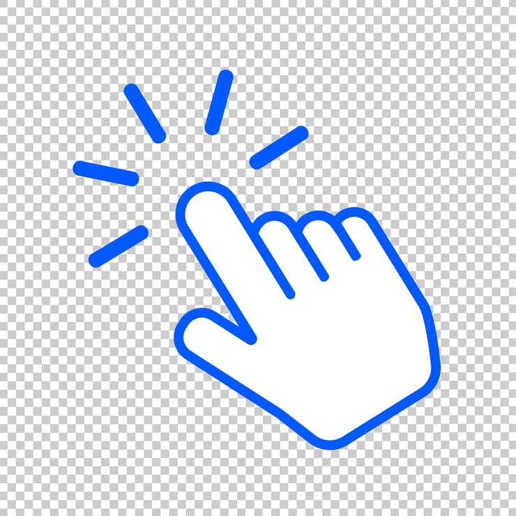 PSD ícone do cursor da mão do dedo da ilustração para o símbolo do clique facebook