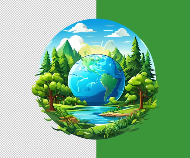 PSD Ícone do dia mundial do meio ambiente símbolo ambiental ilustração gráfica ecológica do dia da terra