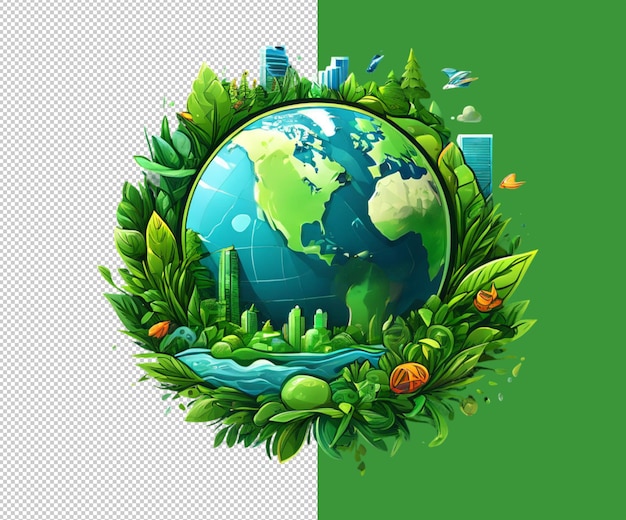 PSD Ícone do dia mundial do meio ambiente símbolo ambiental ilustração gráfica ecológica do dia da terra