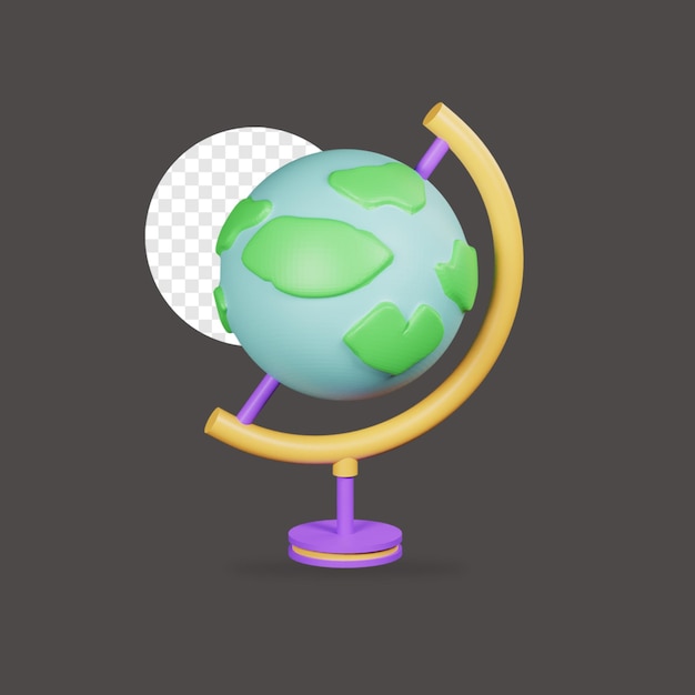 ícone do globo de renderização 3D