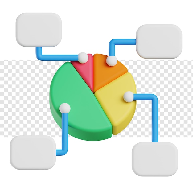 Ícone do gráfico de pizza 3d