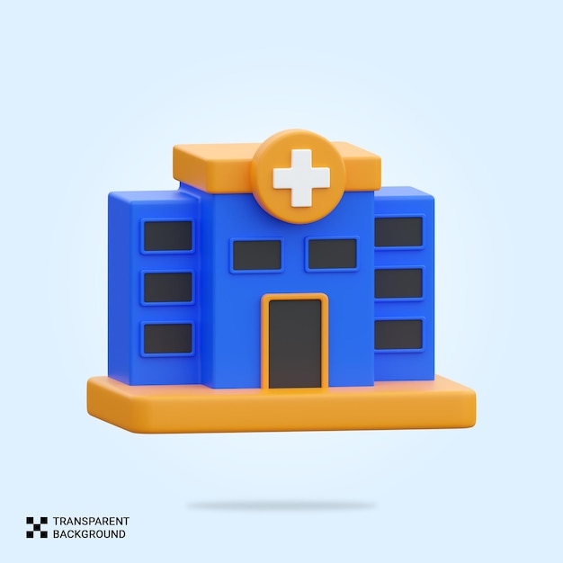 PSD Ícone do hospital psd 3d