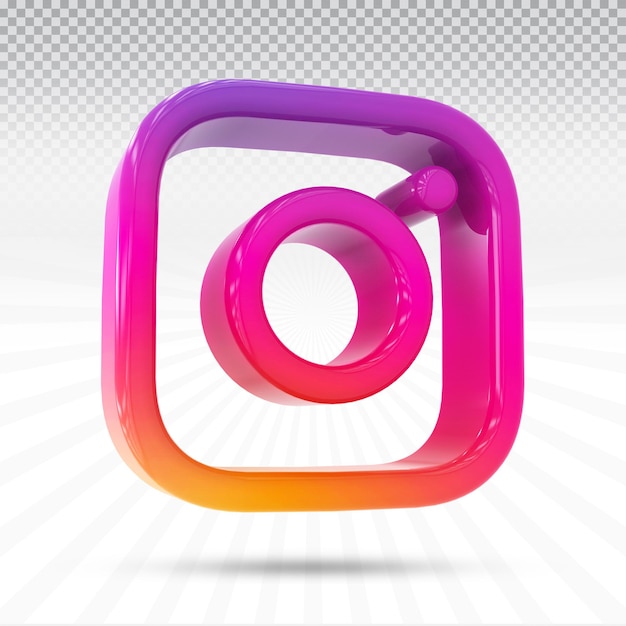 PSD Ícone do instagram 3d ícones de mídia social logotipos modernos