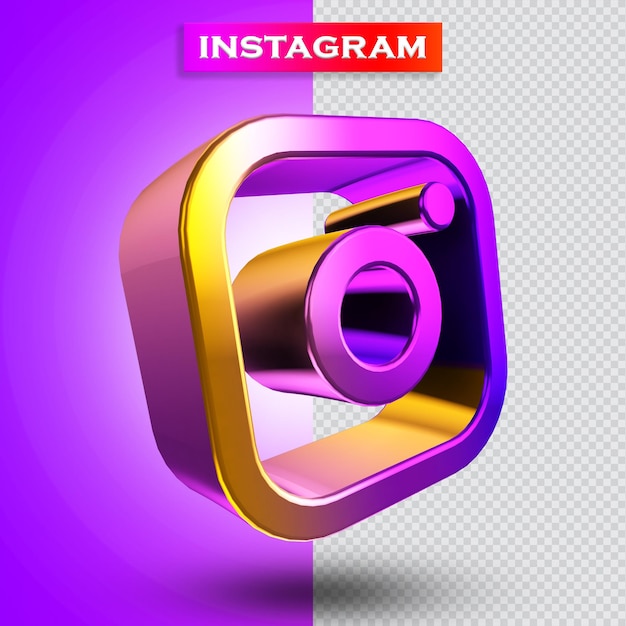 Ícone do instagram 3d render moderno