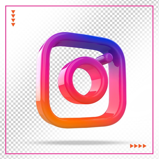 Ícone do instagram mídia social 3d