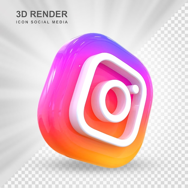 Ícone do instagram mídia social 3d