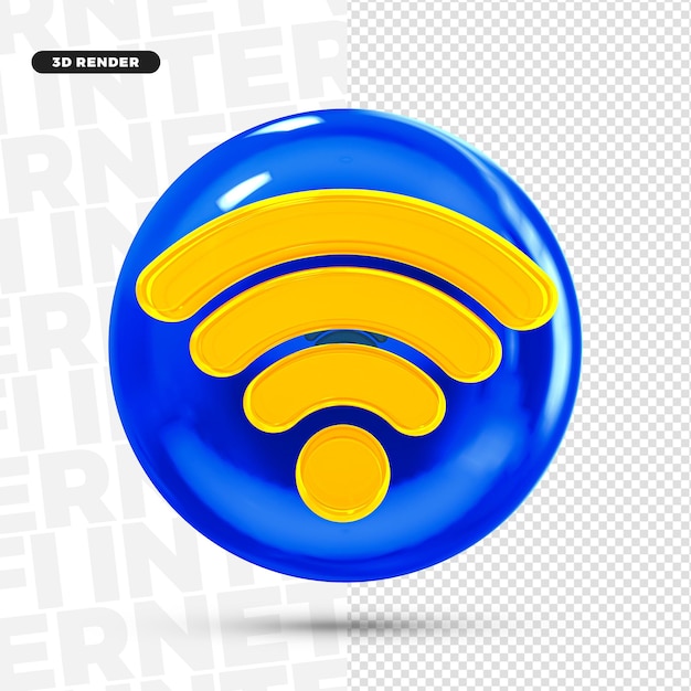 PSD Ícone do logotipo 3d internet wifi para o psd premium da compositon