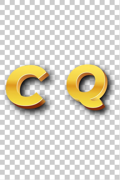 PSD Ícone do logotipo cq gold com fundo branco isolado e transparente