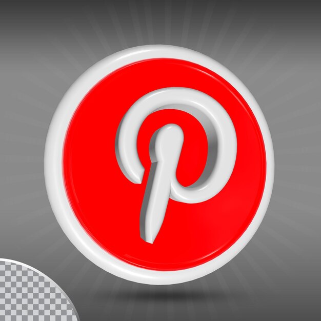 PSD Ícone do logotipo do pinterest no círculo de estilo moderno