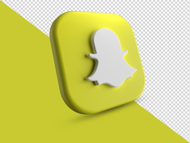 Ícone do logotipo do snapchat de renderização 3d