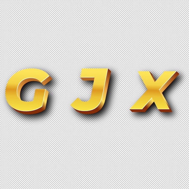 PSD Ícone do logotipo gjx gold isolado fundo branco transparente