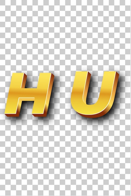PSD Ícone do logotipo hu gold com fundo branco isolado e transparente