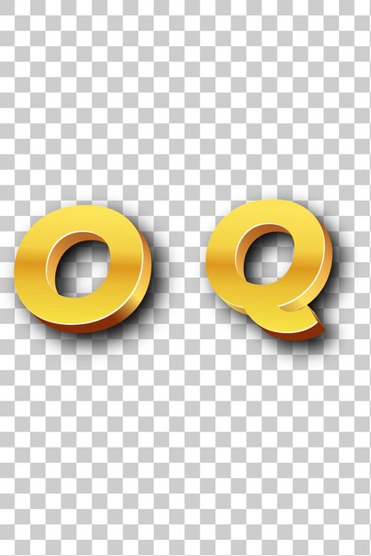 PSD Ícone do logotipo oq gold com fundo branco isolado e transparente