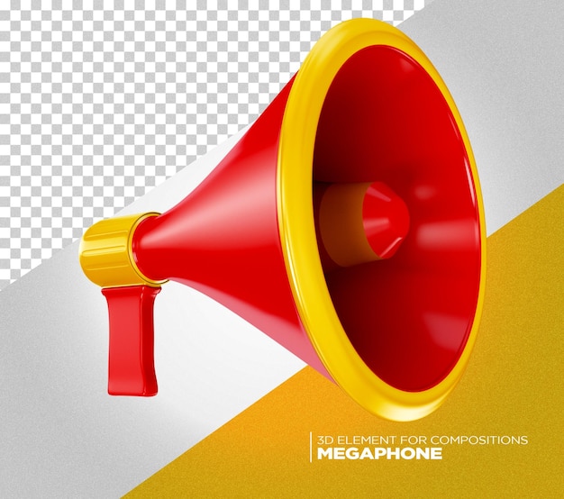 PSD Ícone do megafone 3d