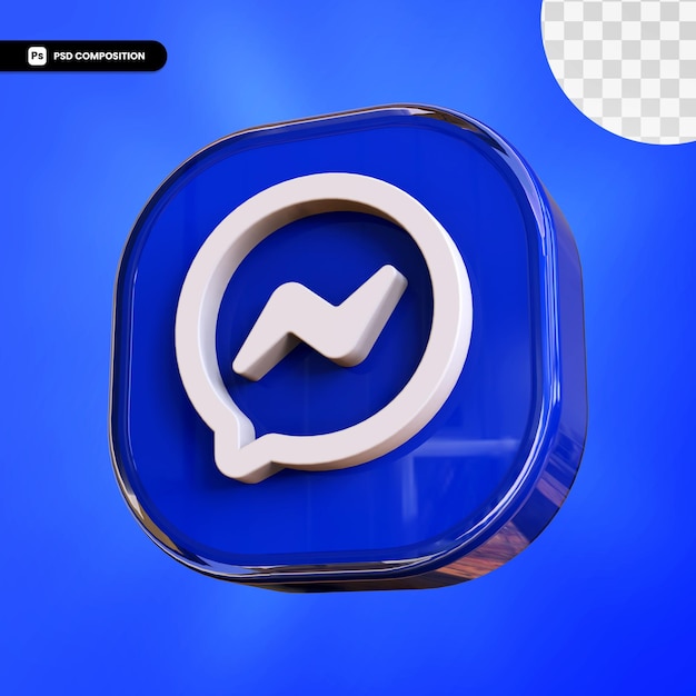 Ícone do messenger 3d isolado