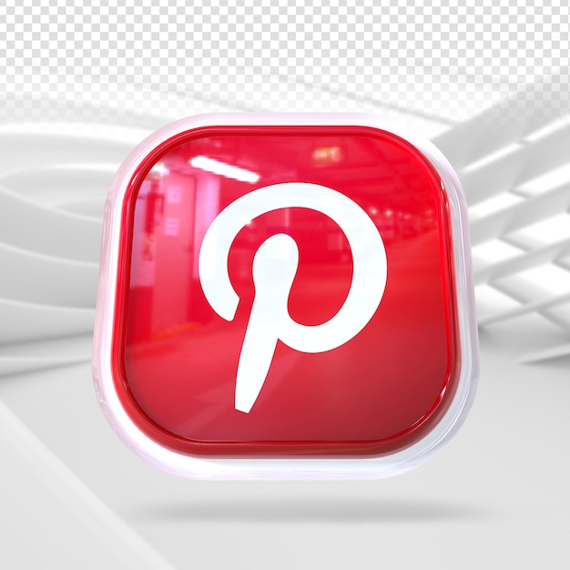 PSD Ícone do pinterest mídia social 3d