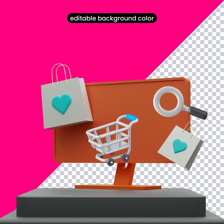 PSD ícone do pódio de compras 3d