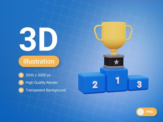 ícone do pódio do vencedor 3D