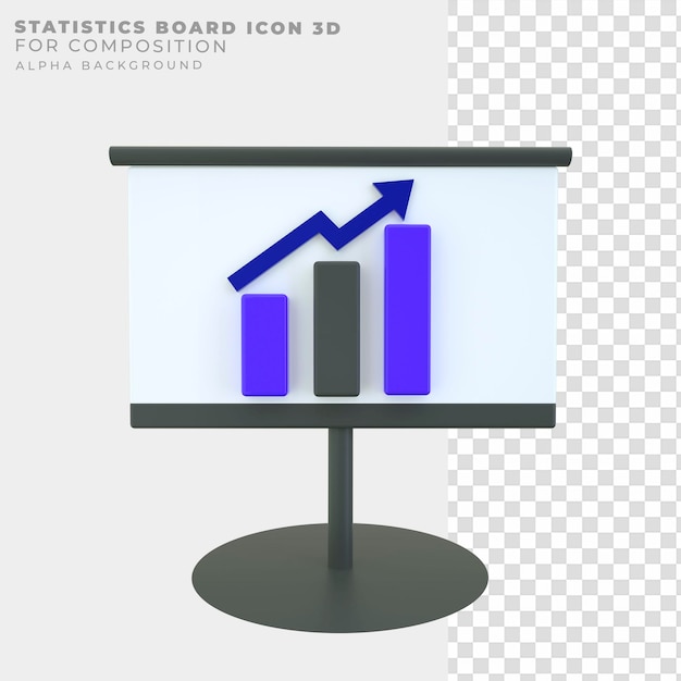 PSD Ícone do quadro de estatísticas de renderização 3d