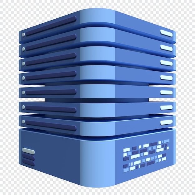 ícone do servidor 3D Ícone de renderização 3d do servidor de computador Ilustração de renderização 3d da computação em nuvem