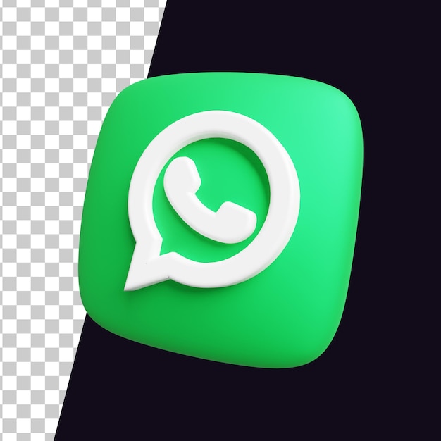 Ícone do símbolo do whatsapp em renderização em 3d