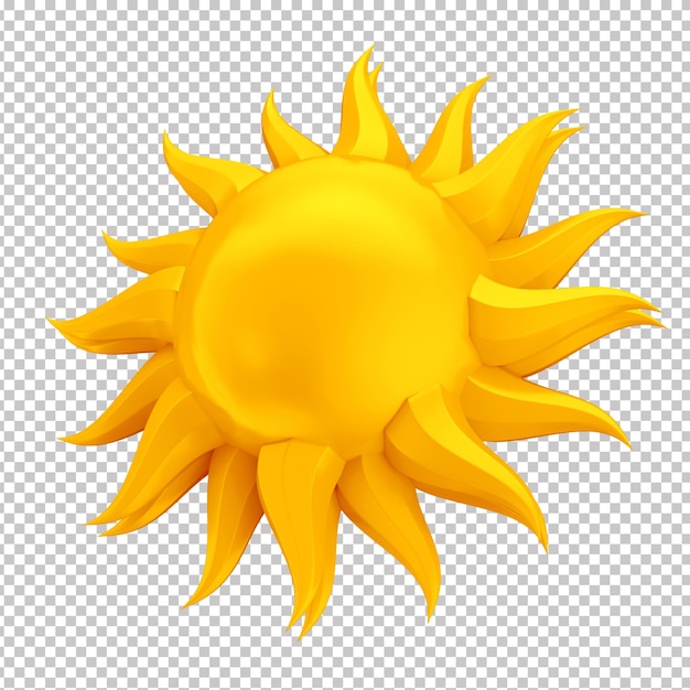 PSD Ícone do sol 3d com fundo transparente