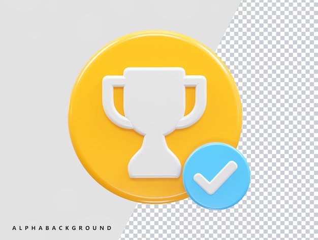PSD Ícone do troféu elemento de renderização de ilustração 3d