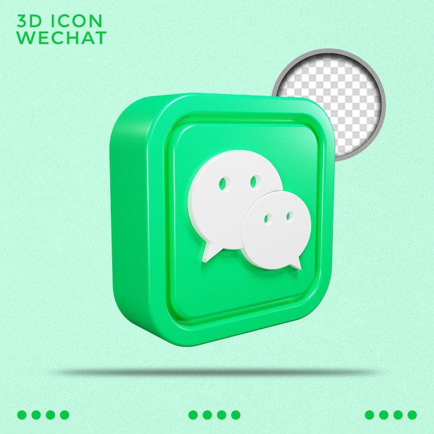 PSD Ícone do wechat renderizado em 3d ícone de mídia social ícone isolado objeto inteligente