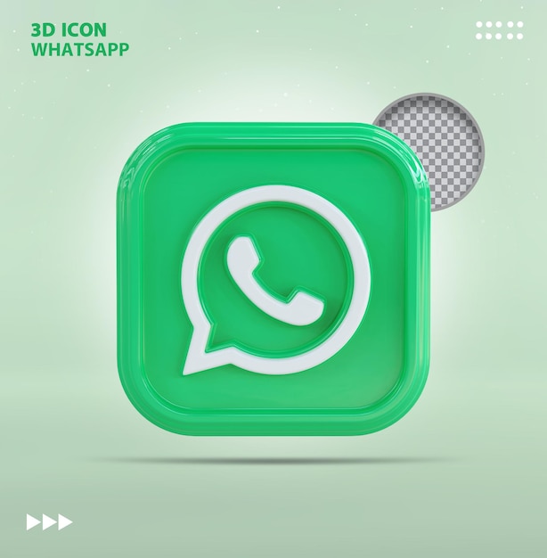 Ícone do WhatsApp 3d nas mídias sociais