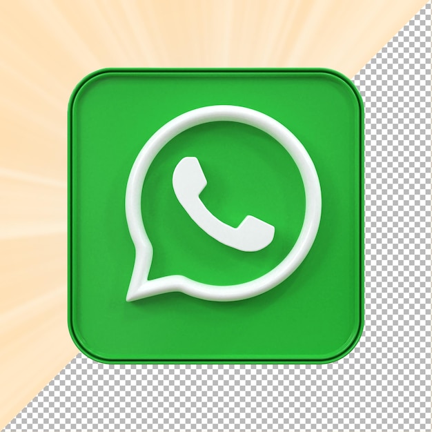 PSD Ícone do whatsapp conceito 3d de mídia social brilhante colorido