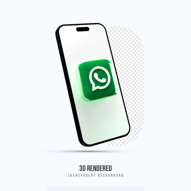 PSD ícone do whatsapp no móvel 3d render