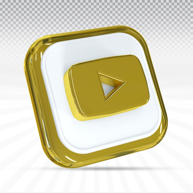 Ícone do youtube logotipos de mídia social em estilo moderno cor ouro