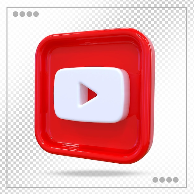 Ícone do youtube mídia social 3d