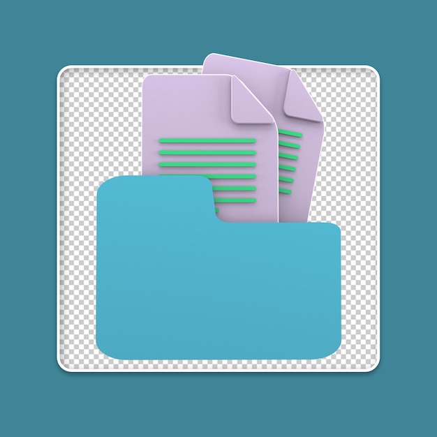 Icône de document en 3D
