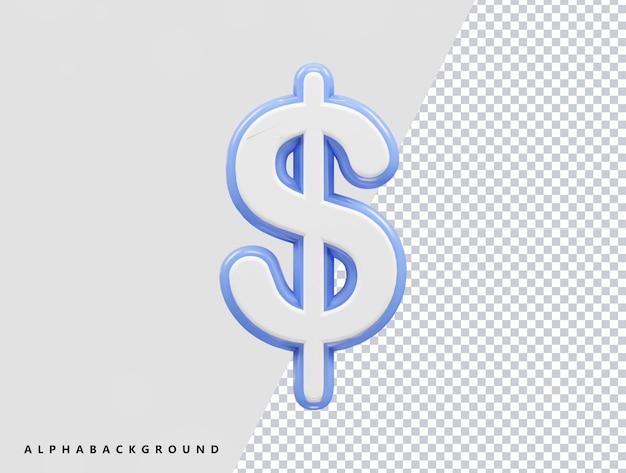 Icône Dollar Rendu 3d Illustration Vectorielle