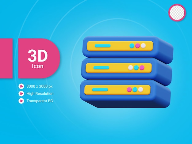 icône de données volumineuses 3d