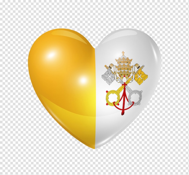 Icône de drapeau 3D coeur Vatican City isolé