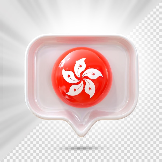 PSD icône de drapeau de hong kong 3d