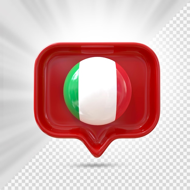 Icône De Drapeau Italie Rendu 3d