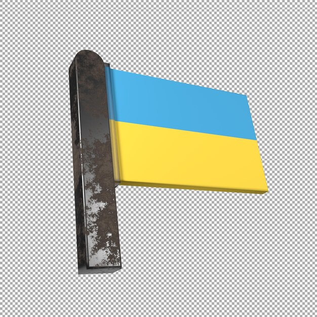 PSD icône de drapeau de rendu 3d ukraine isolé