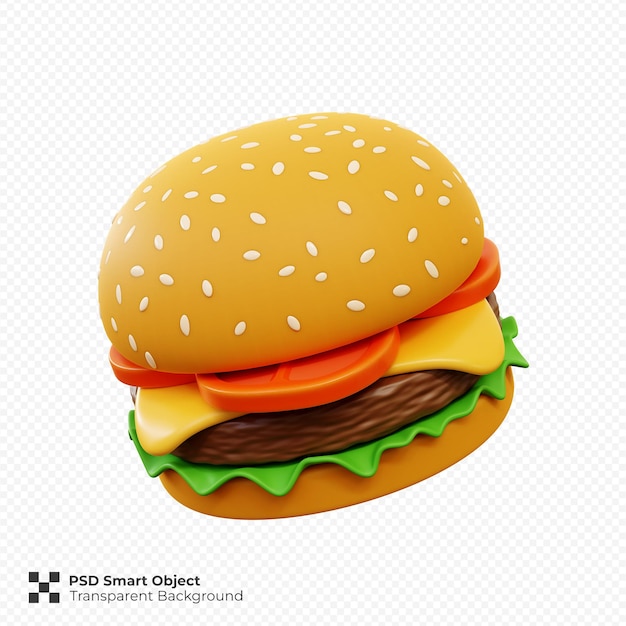 L'icône Du Burger 3d Rend L'illustration Isolée Premium Psd