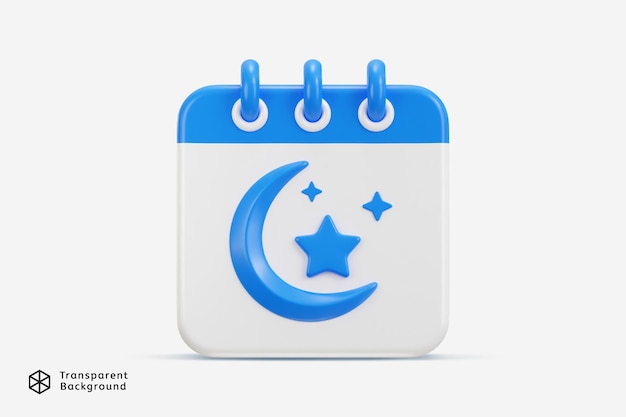 icône du calendrier du ramadan illustration vectorielle de rendu 3D